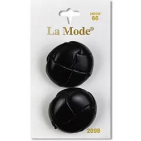 1 1/8" Black Leather Buttons | LaMode