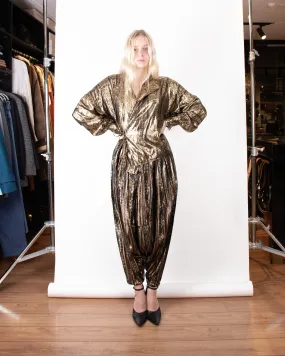 1980s Calvin Klein Metallic Party Ensemble XS