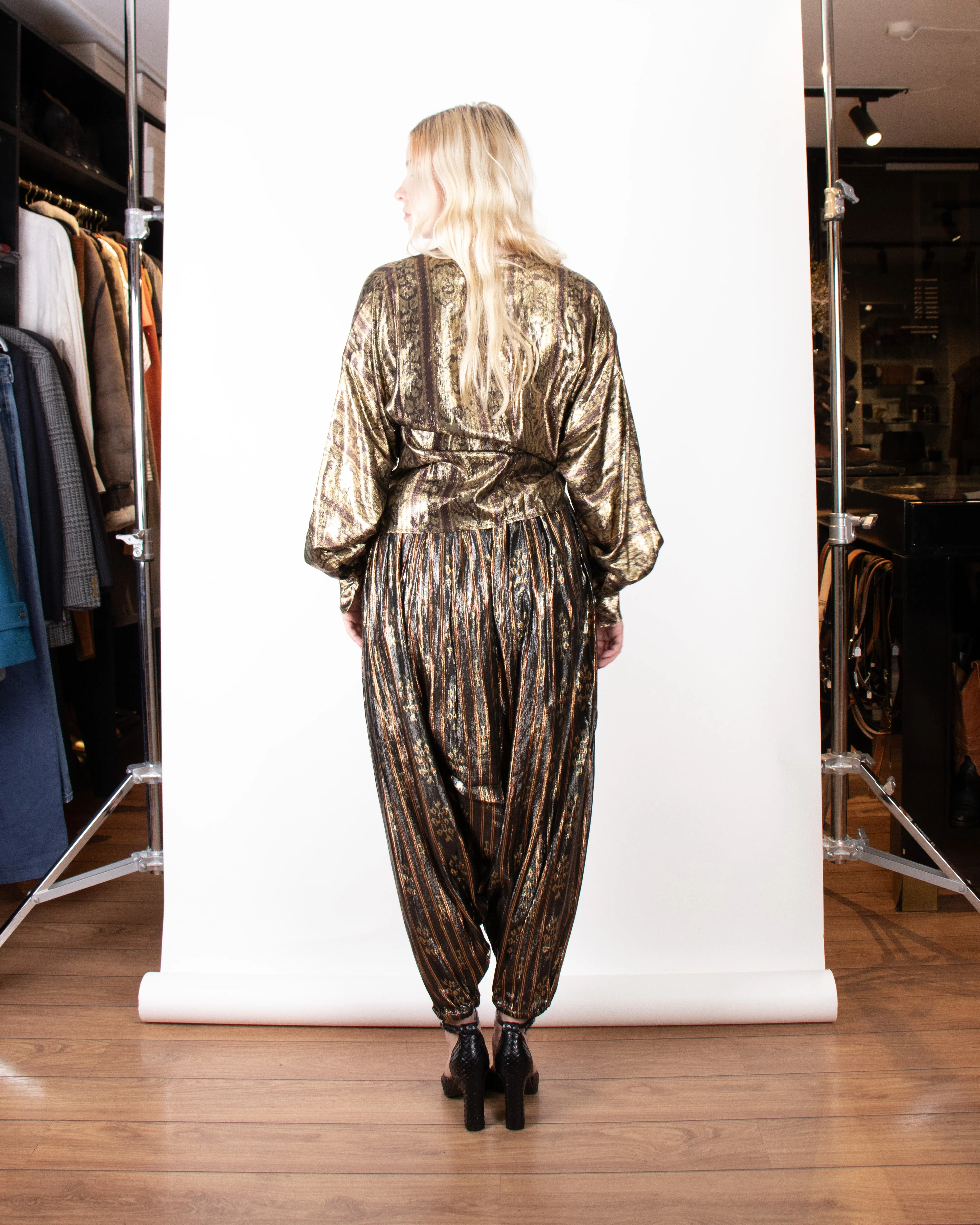 1980s Calvin Klein Metallic Party Ensemble XS