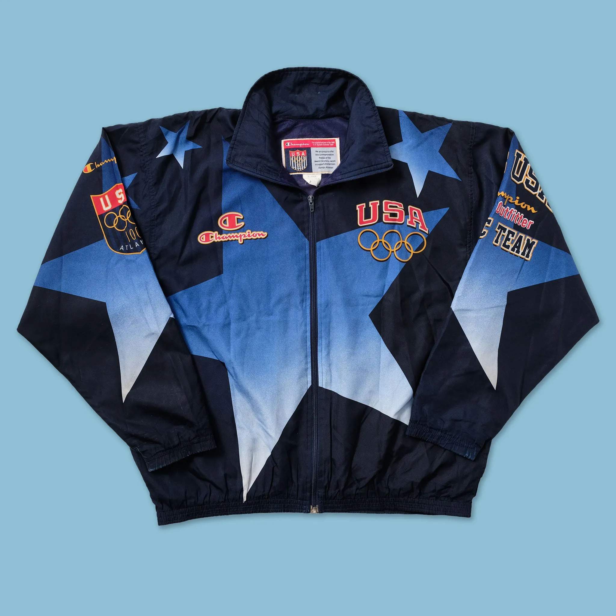 1996 Champion Atlanta Olympics USA Track Jacket XLarge