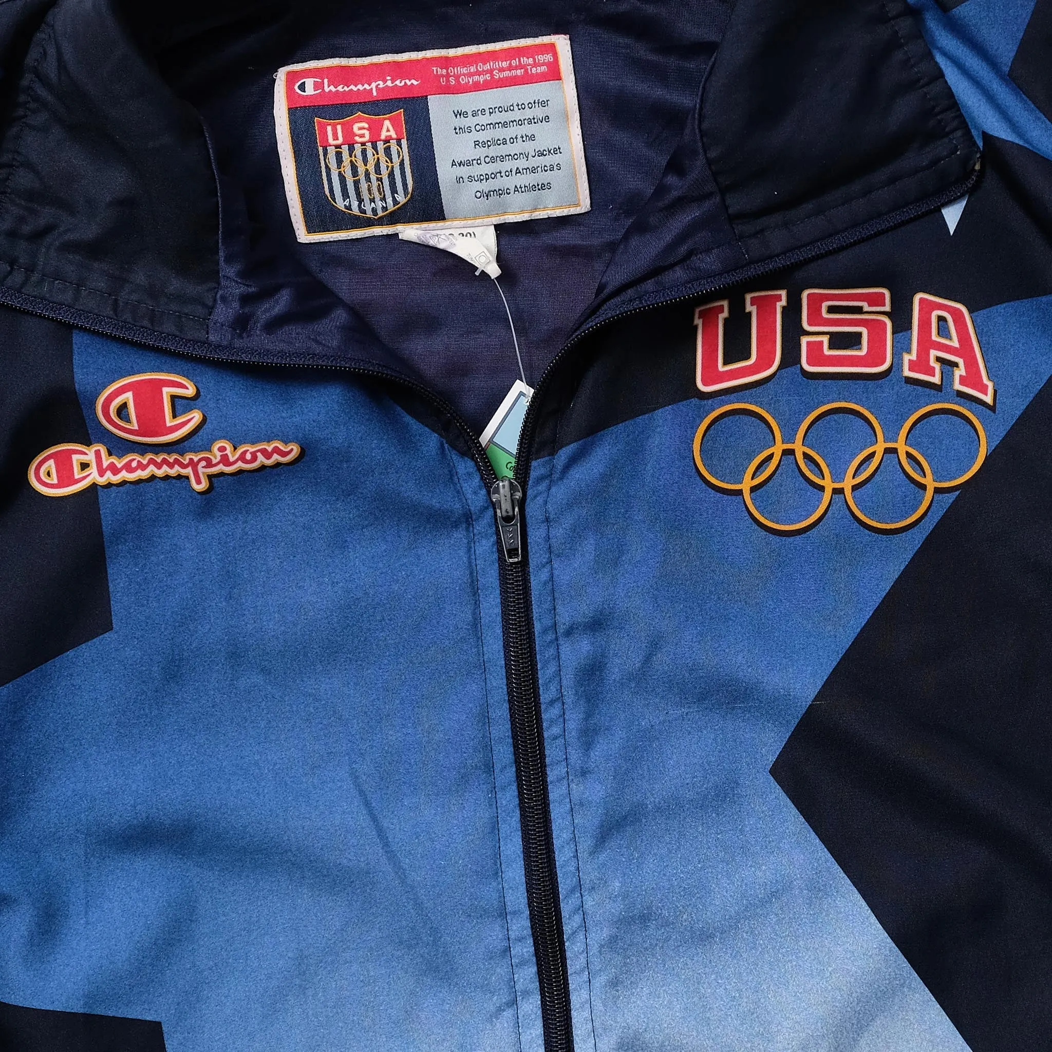 1996 Champion USA Atlanta Olympics Track Jacket Small