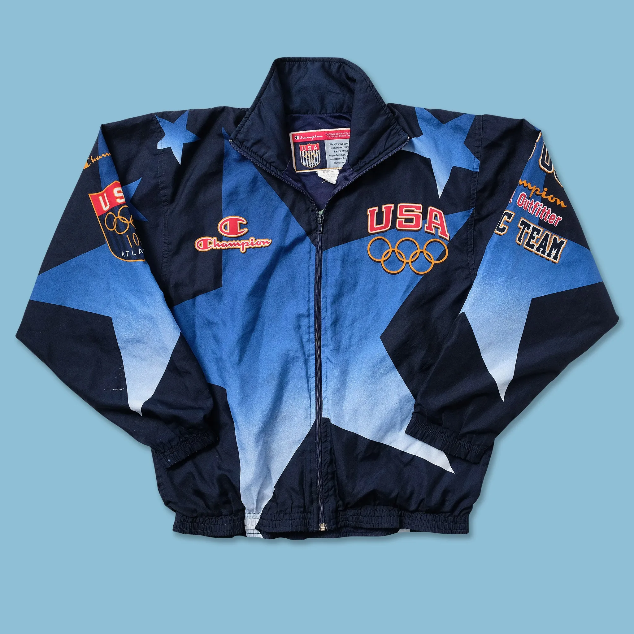 1996 Champion USA Olympic Team Track Jacket Medium