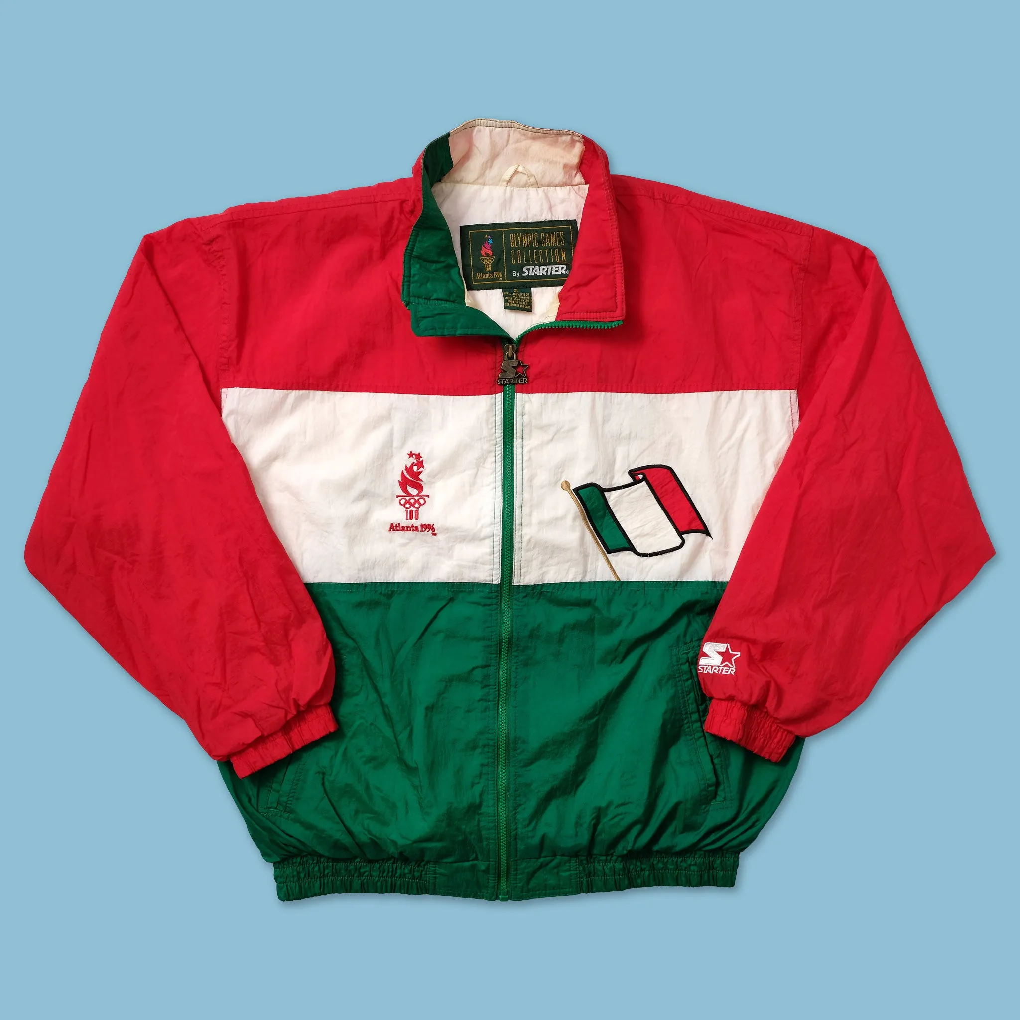 1996 Starter Atlanta Olympics Italy Track Jacket XLarge