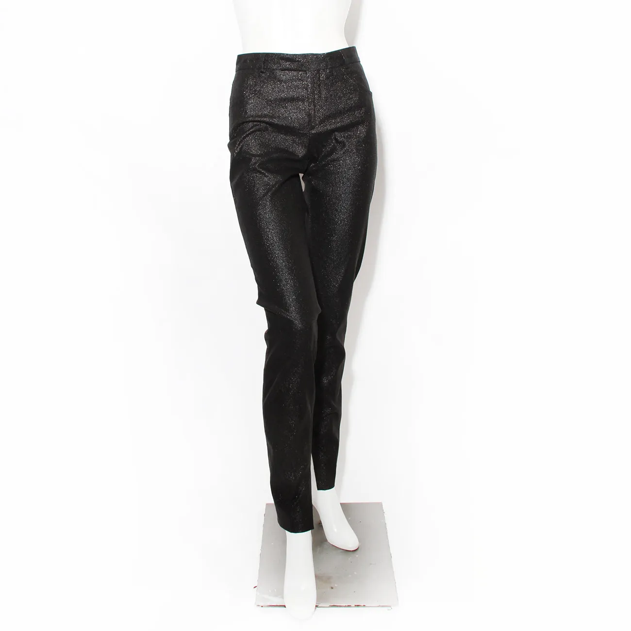 1997 Black Metallic Slit Hem Pants