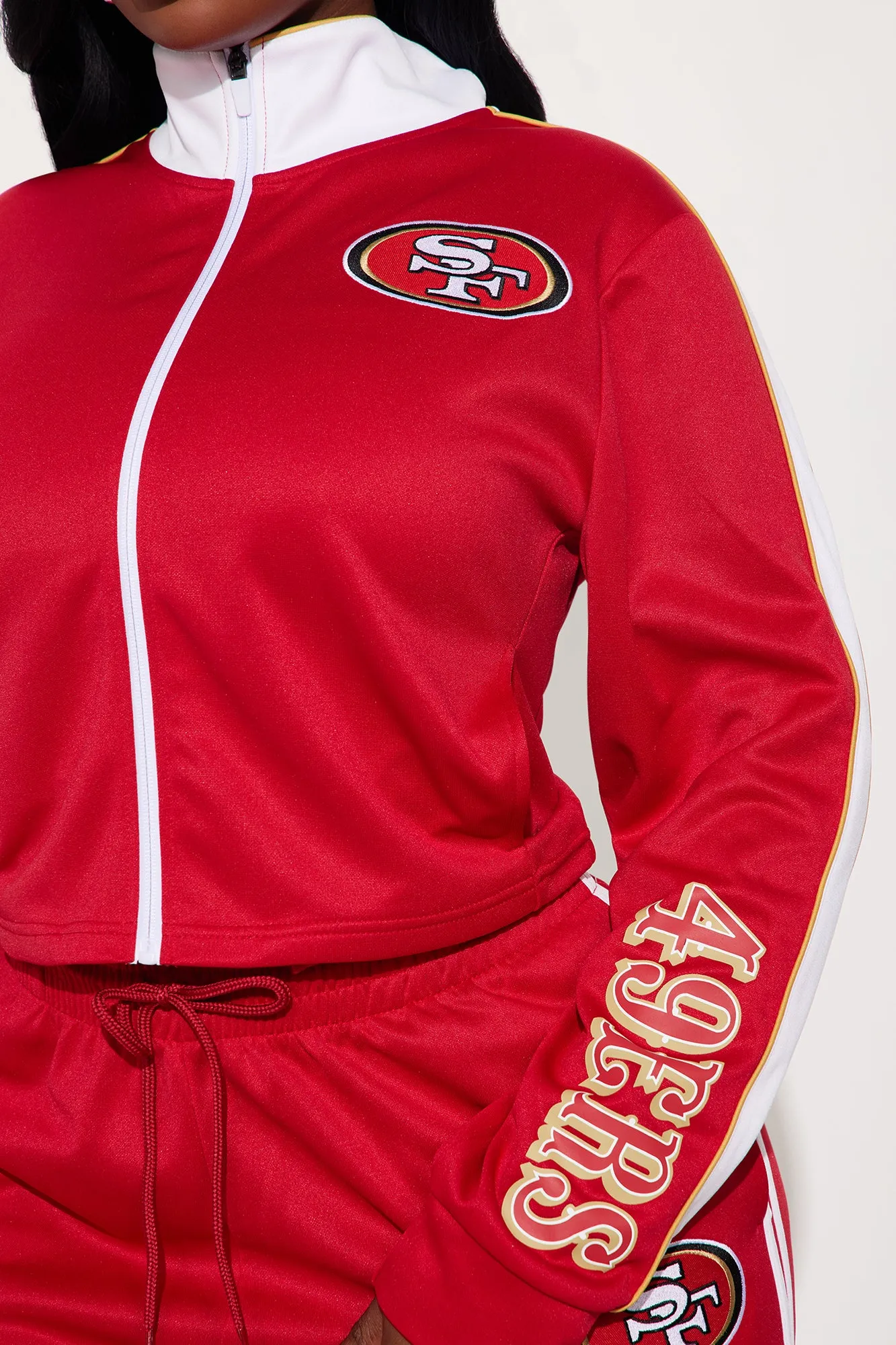 49ers Nation Zip Up Track Jacket - Red