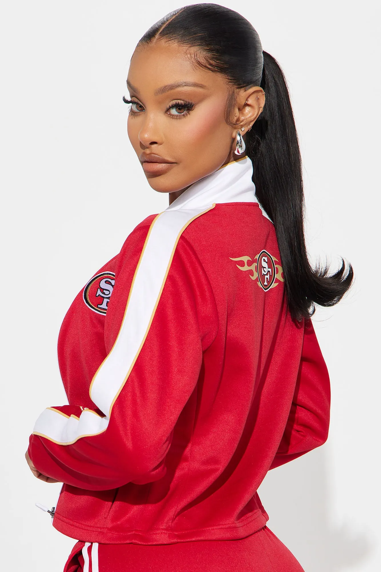 49ers Nation Zip Up Track Jacket - Red