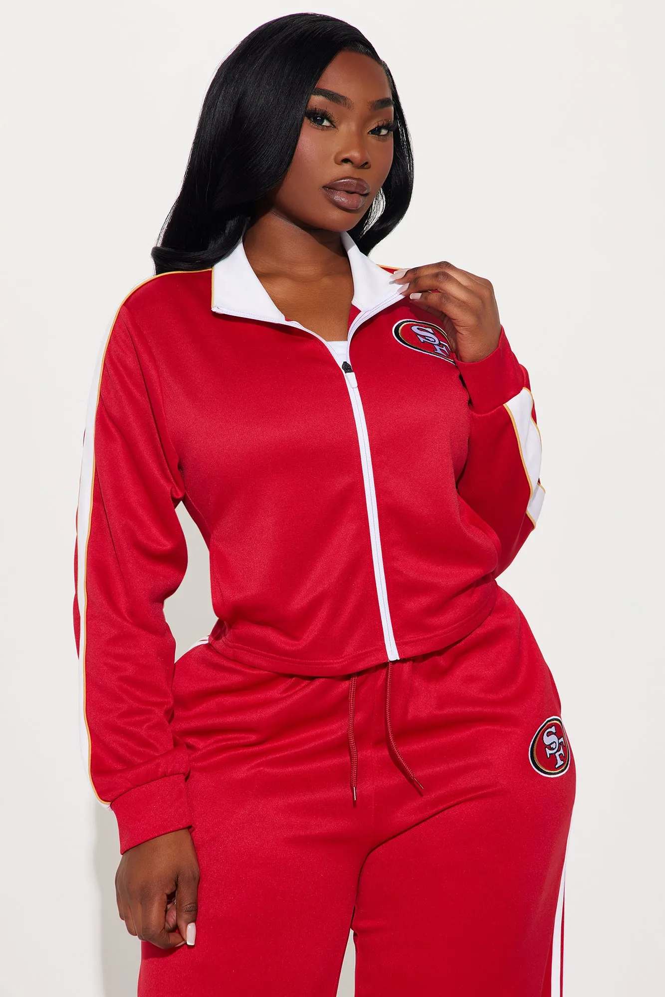 49ers Nation Zip Up Track Jacket - Red