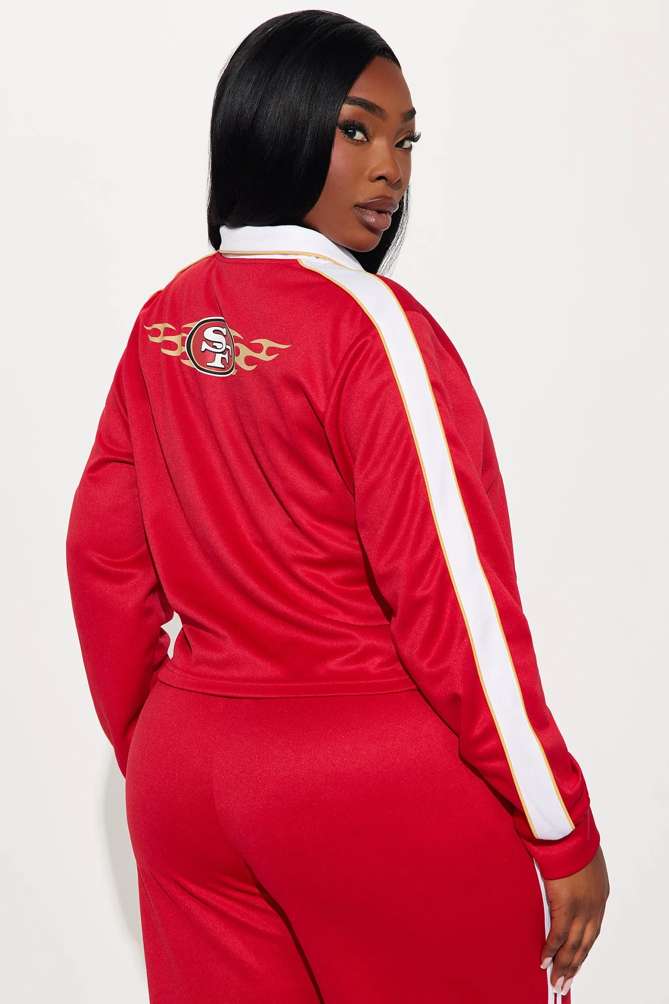 49ers Nation Zip Up Track Jacket - Red