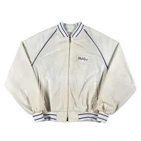 80s 'Phillips' White Bowling Jacket- XL