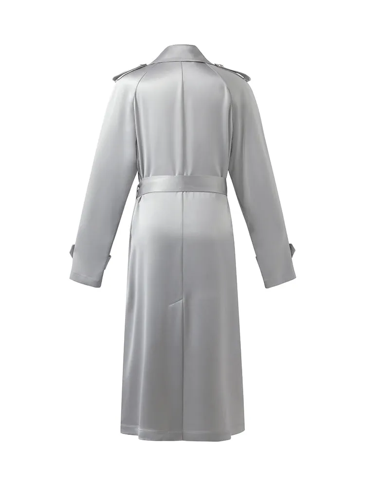 Acetate Women Trench Coat With Belt