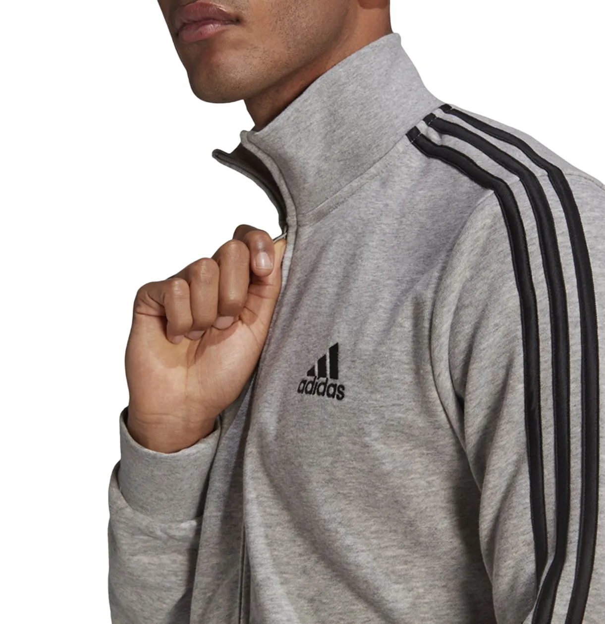 Adidas Mens Aeroready Essentials 3 Stripes Grey/Black Tracksuit