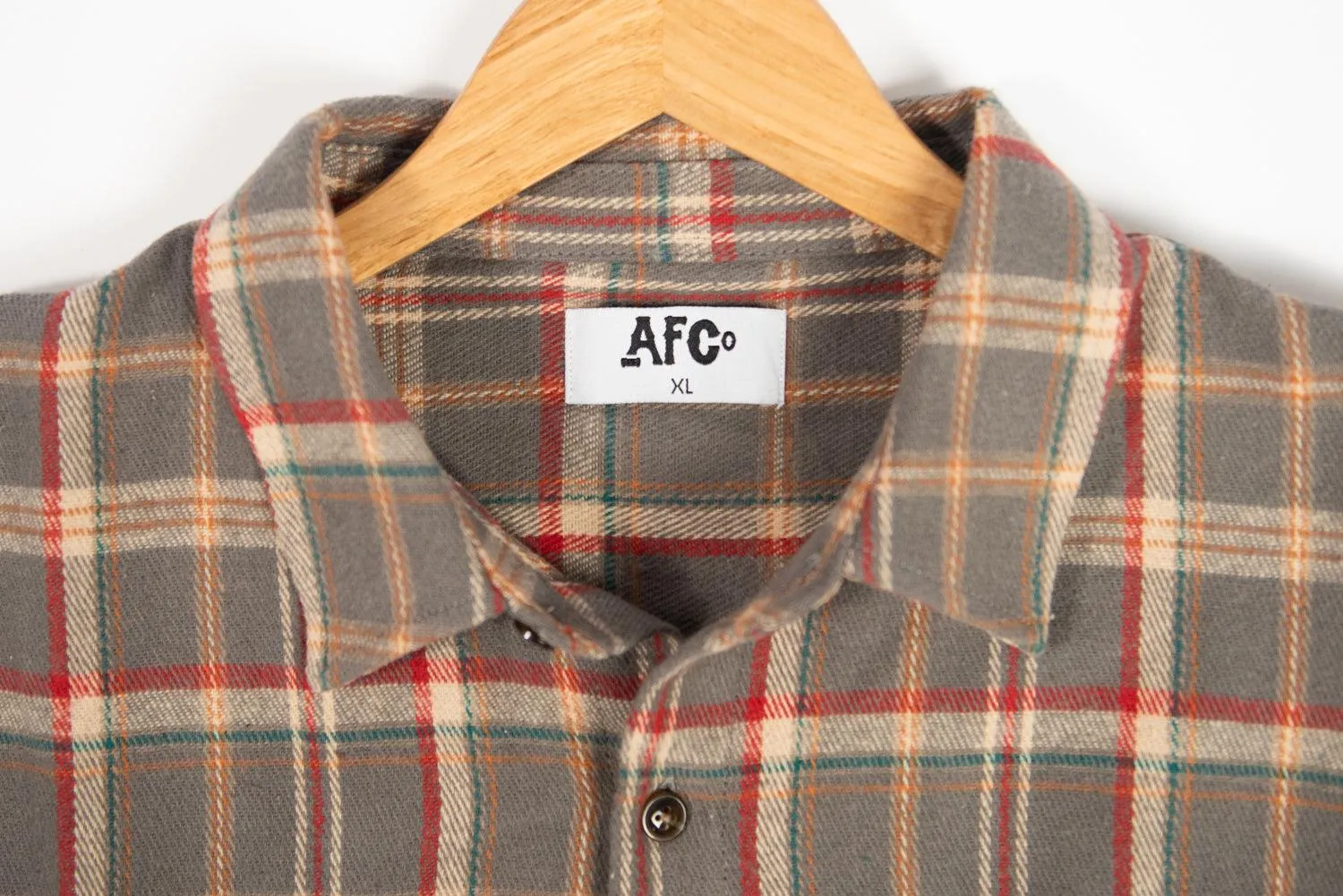 AFC Men’s Grey Plaid Flannel Shirt