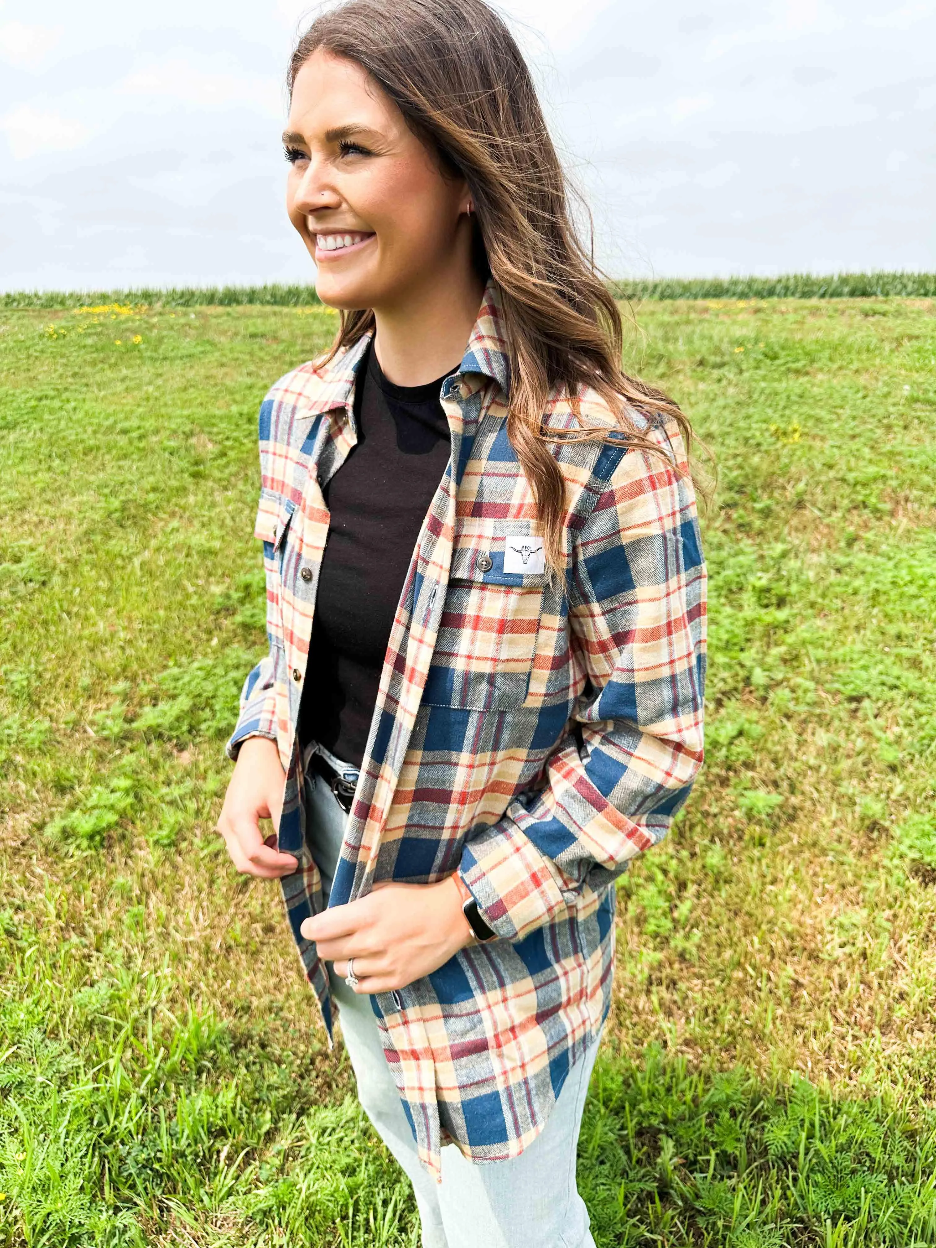 AFC Mustard Plaid Women’s Flannel Shirt