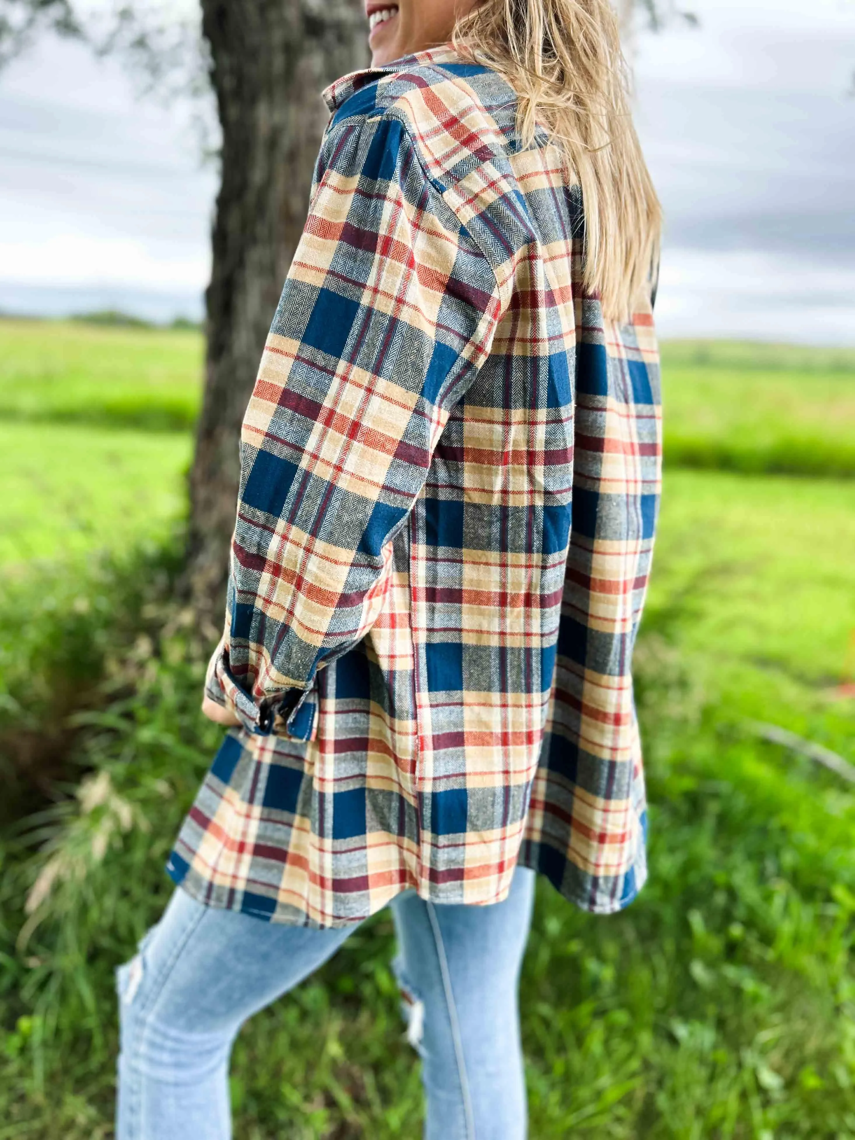 AFC Mustard Plaid Women’s Flannel Shirt