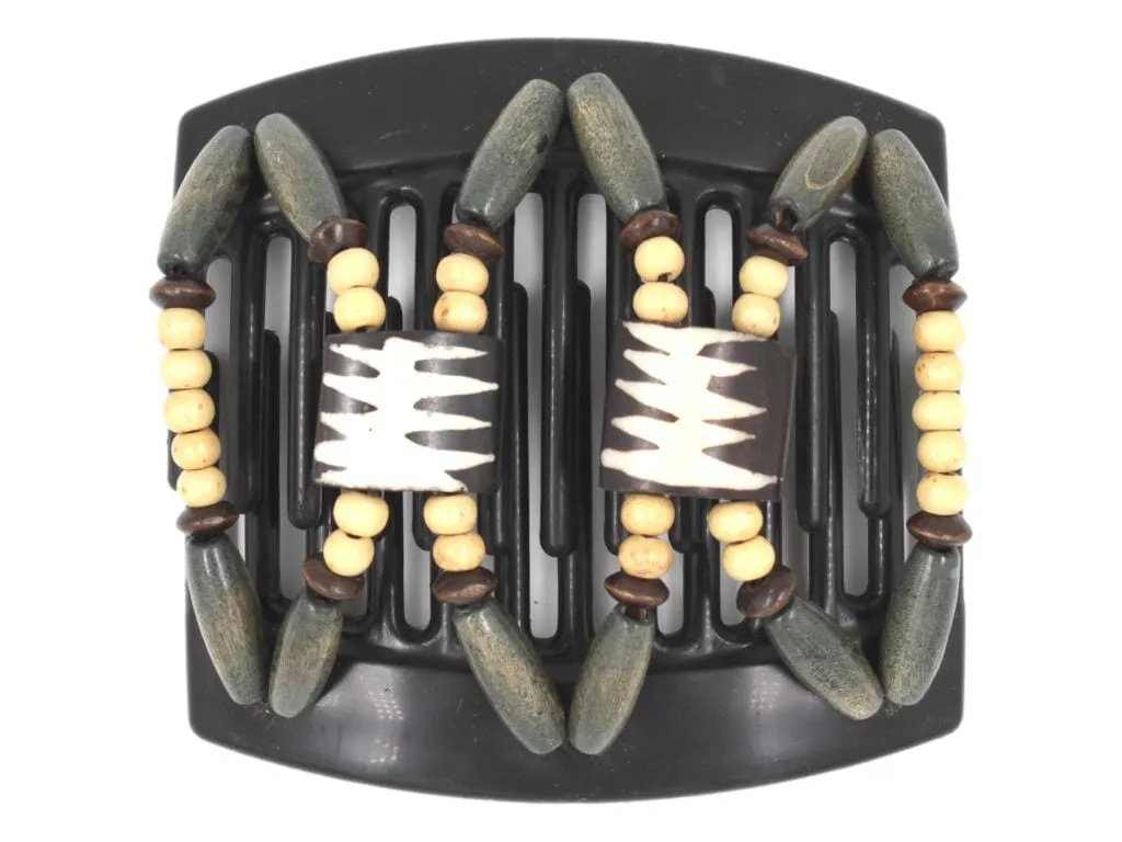 African Butterfly Thick Hair Comb - Stones & Bones Black 124