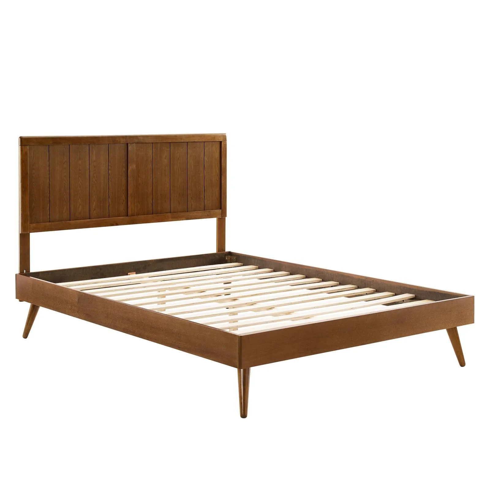 Alana Full Wood Platform Bed With Splayed Legs Walnut MOD-6619-WAL