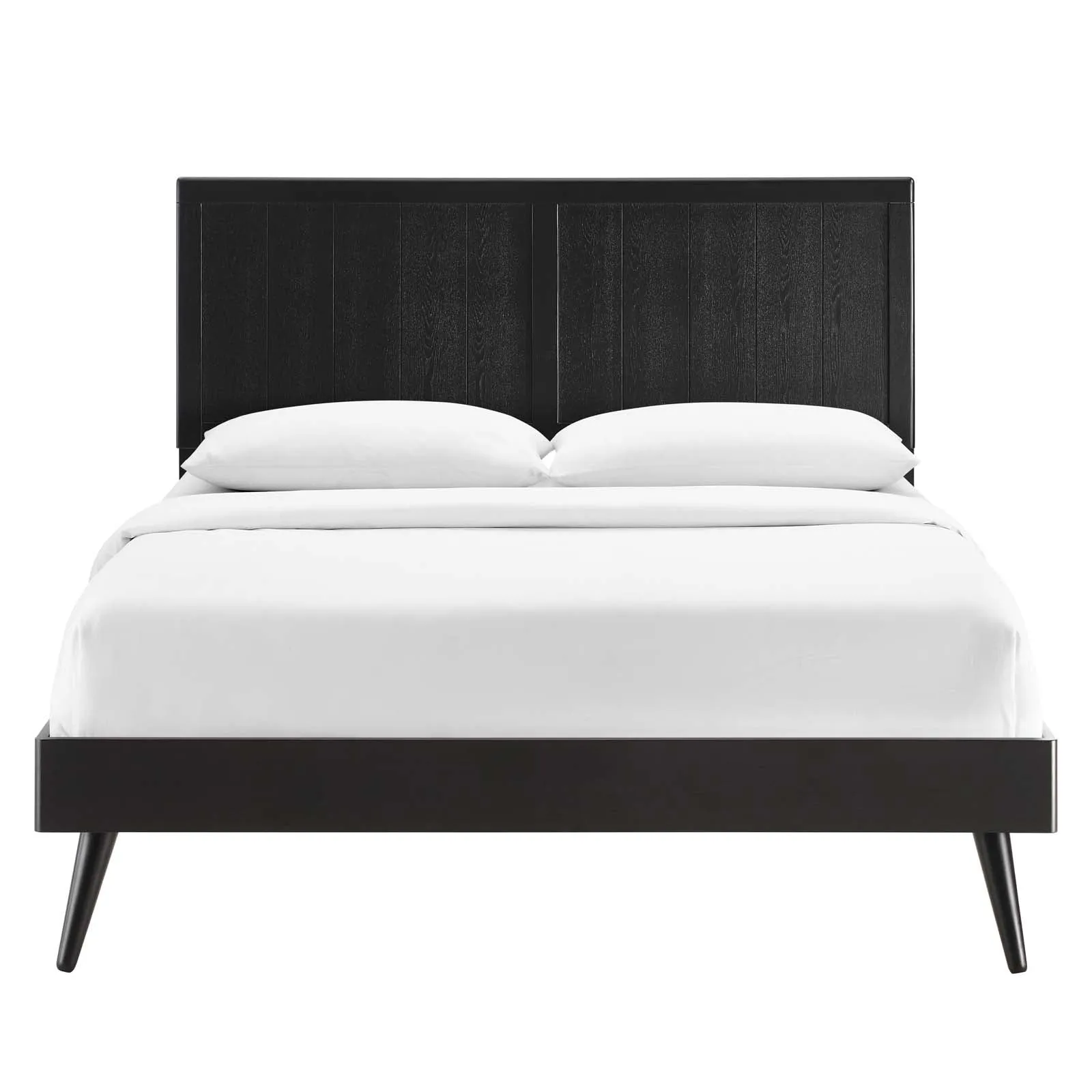 Alana Queen Wood Platform Bed With Splayed Legs Black MOD-6379-BLK