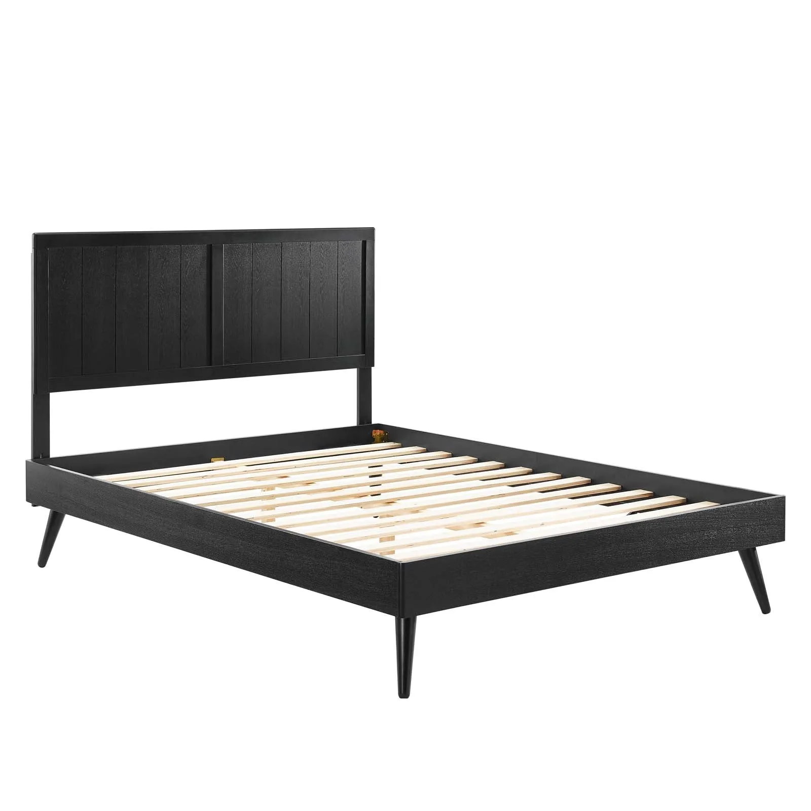 Alana Queen Wood Platform Bed With Splayed Legs Black MOD-6379-BLK