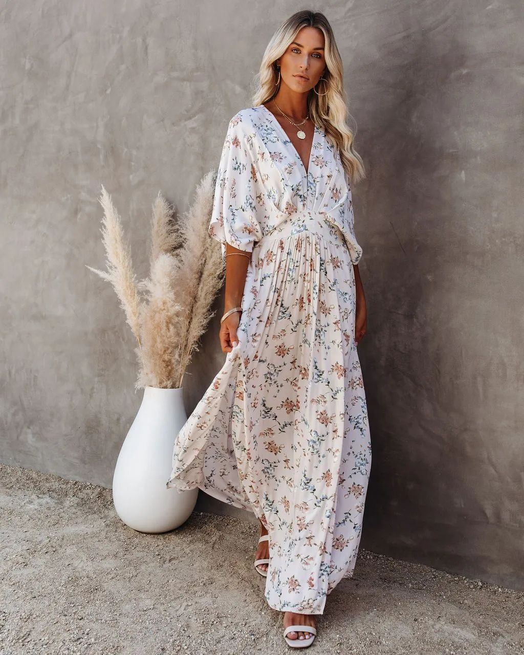 Amelia Floral Kimono Maxi Dress