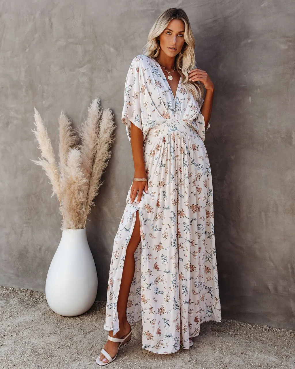 Amelia Floral Kimono Maxi Dress