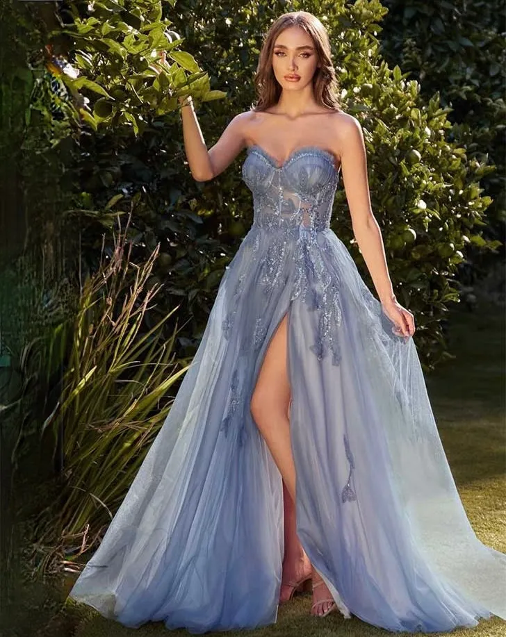 Azura Strapless Gown - Paris Blue [HIRE]