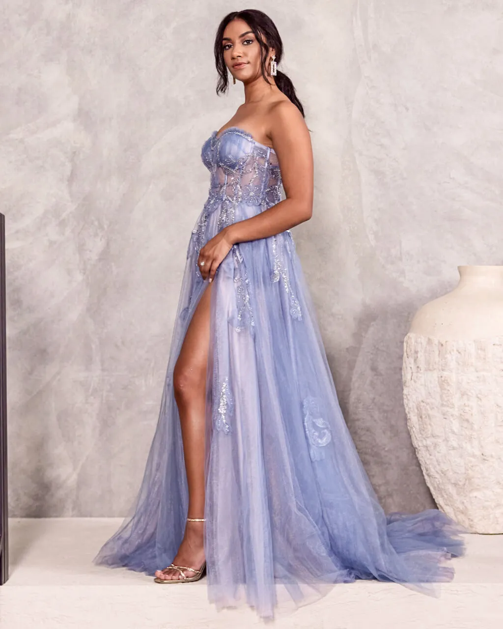 Azura Strapless Gown - Paris Blue [HIRE]