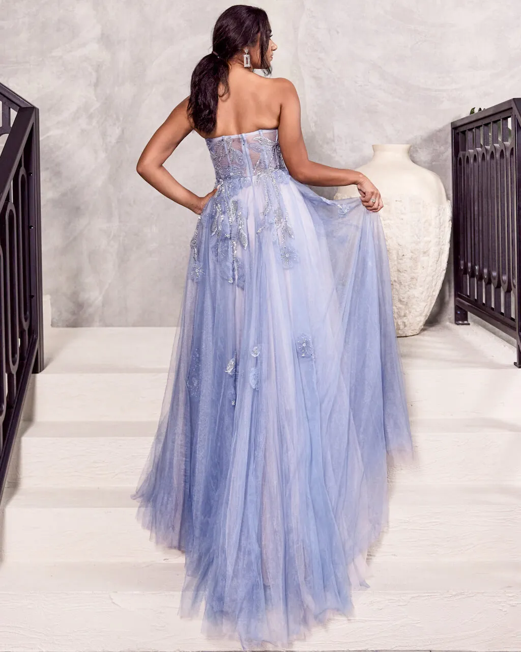 Azura Strapless Gown - Paris Blue [HIRE]