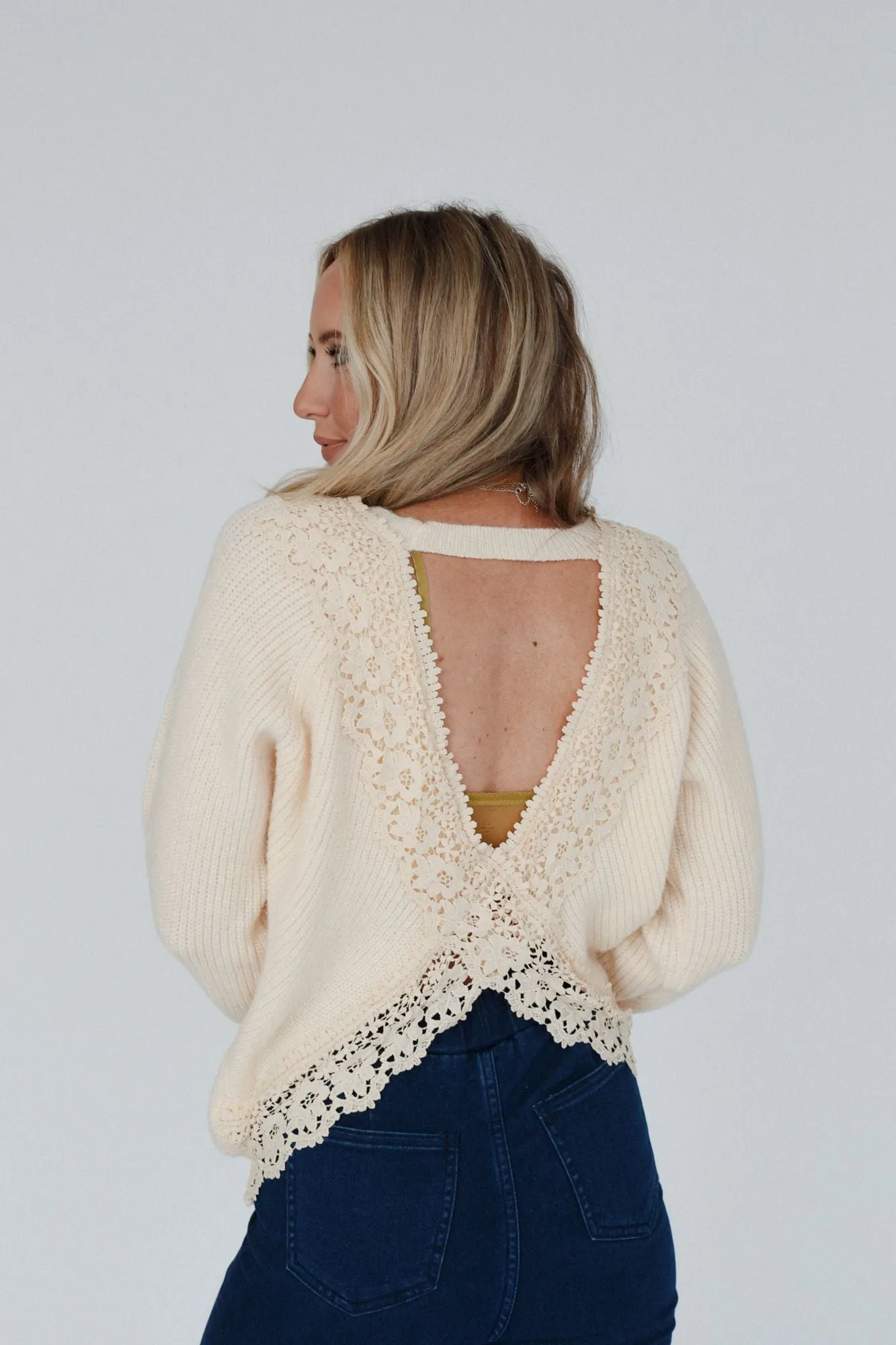 Back To Business Crochet Lace Top - Cream