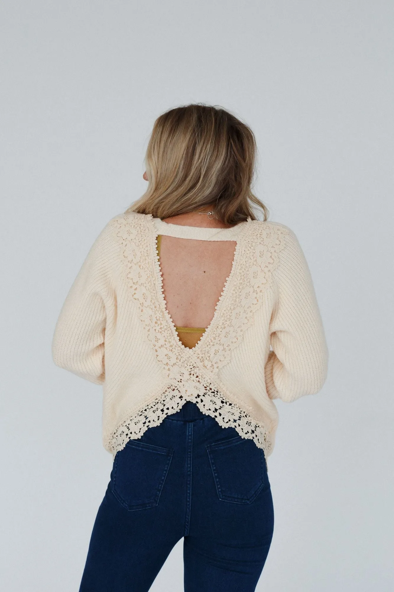 Back To Business Crochet Lace Top - Cream