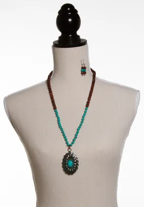 Beaded Pendant Necklace Set