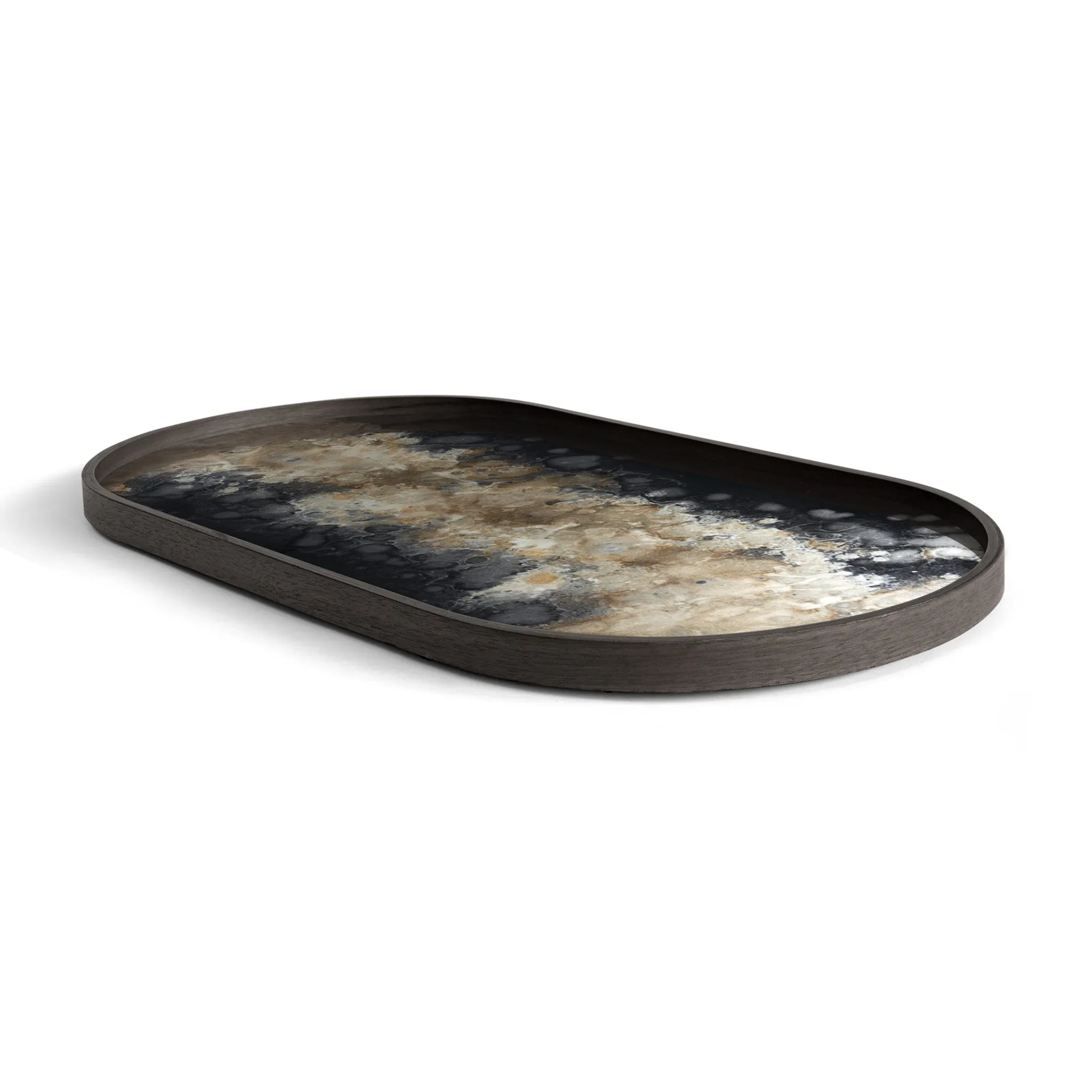 Black Organic Oblong Tray