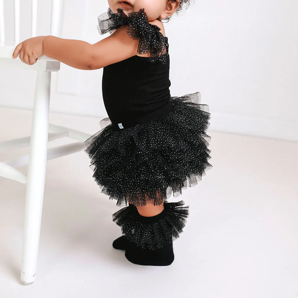 Black Ribbed Tulle Bloomer