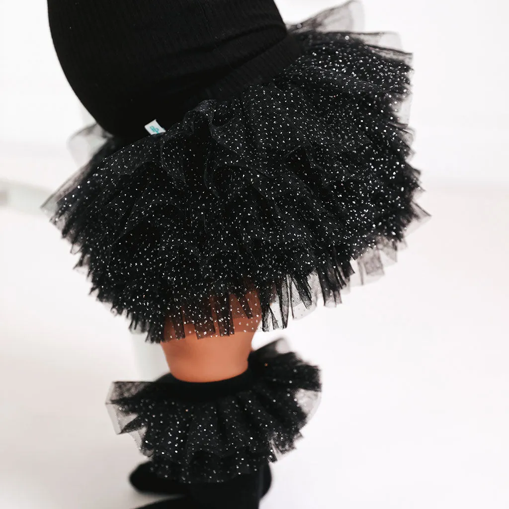 Black Ribbed Tulle Bloomer