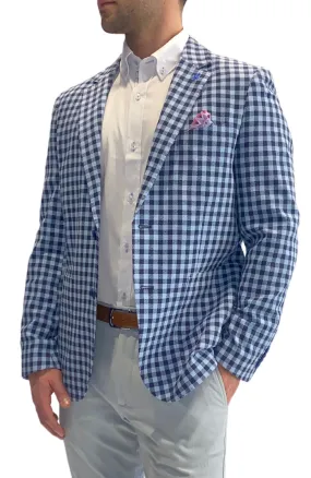 Blue Textured Check Sport Coat