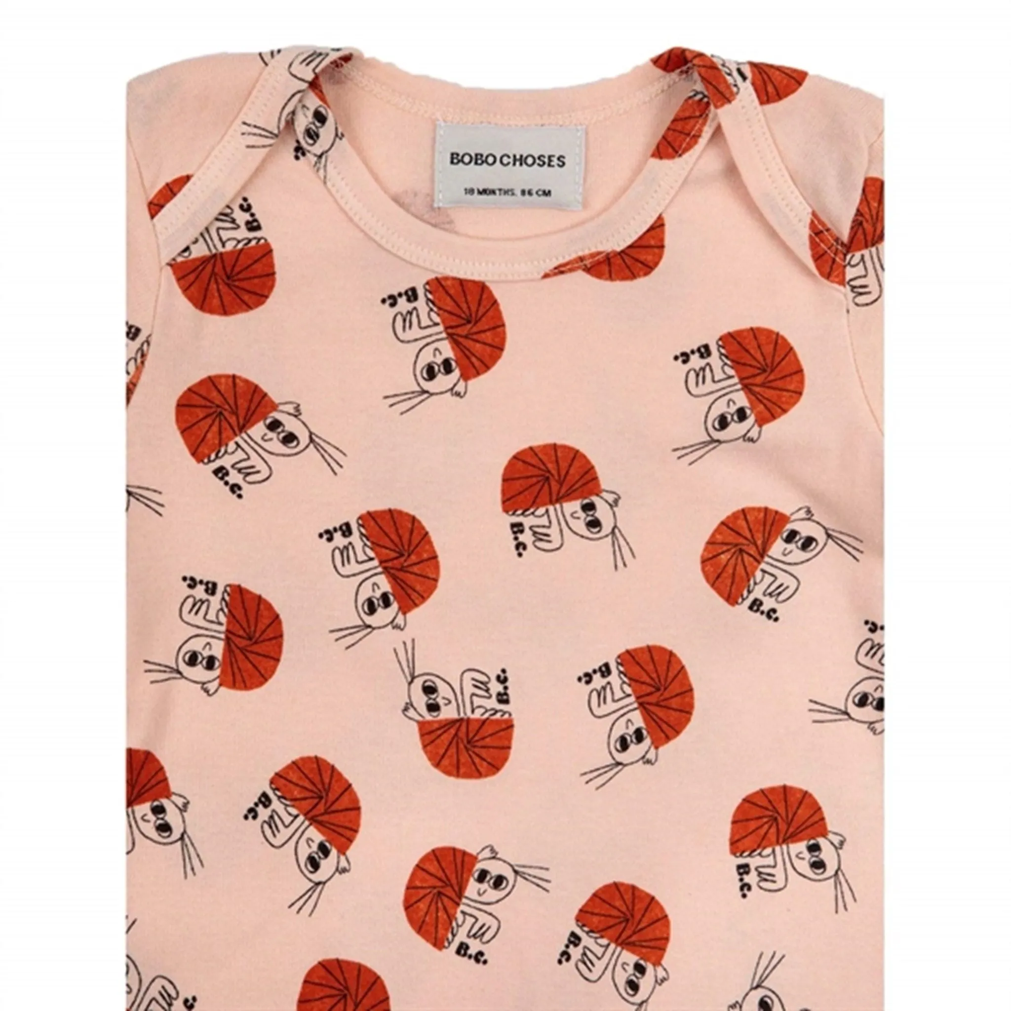 Bobo Choses Light Pink Hermit Crab All Over Overall