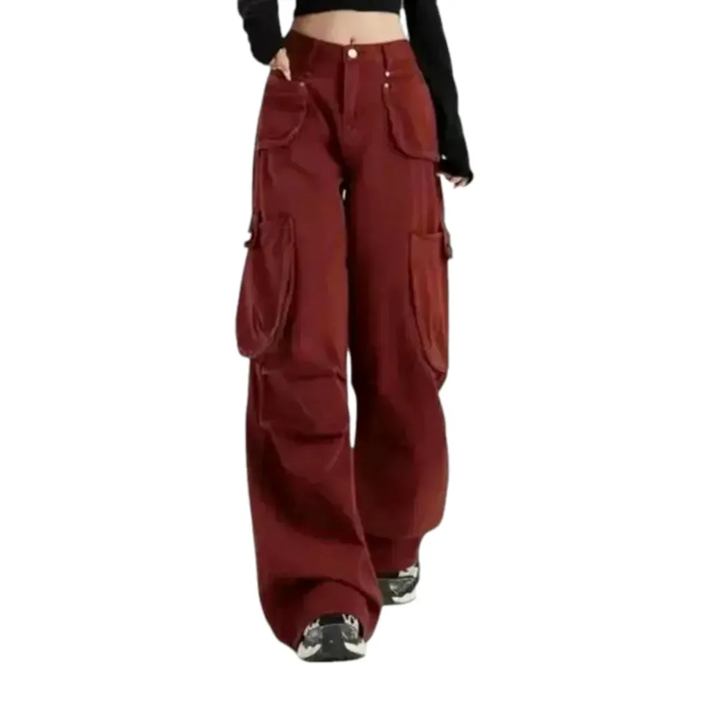 Boho style high waist women's jeans