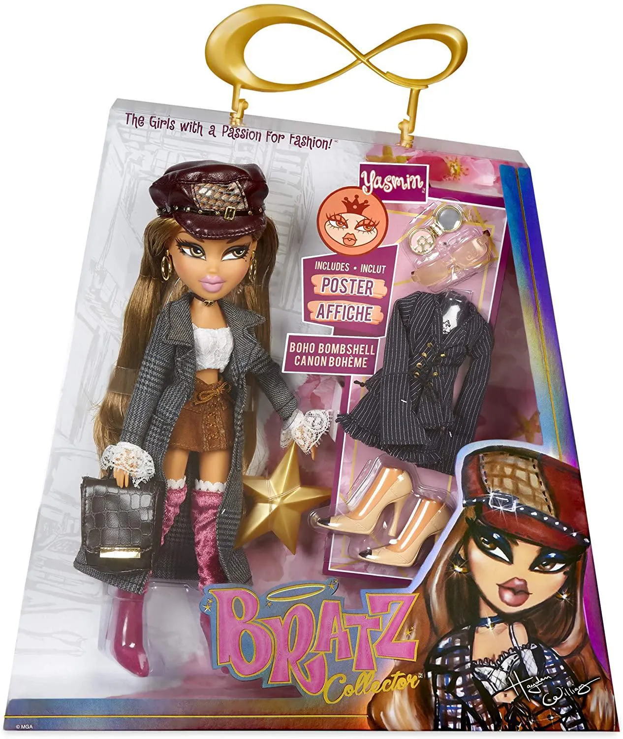 Bratz Collector Doll - Yasmin, Multicolor Deluxe Girls Doll With Mix and match Outfits- Premium 10” doll