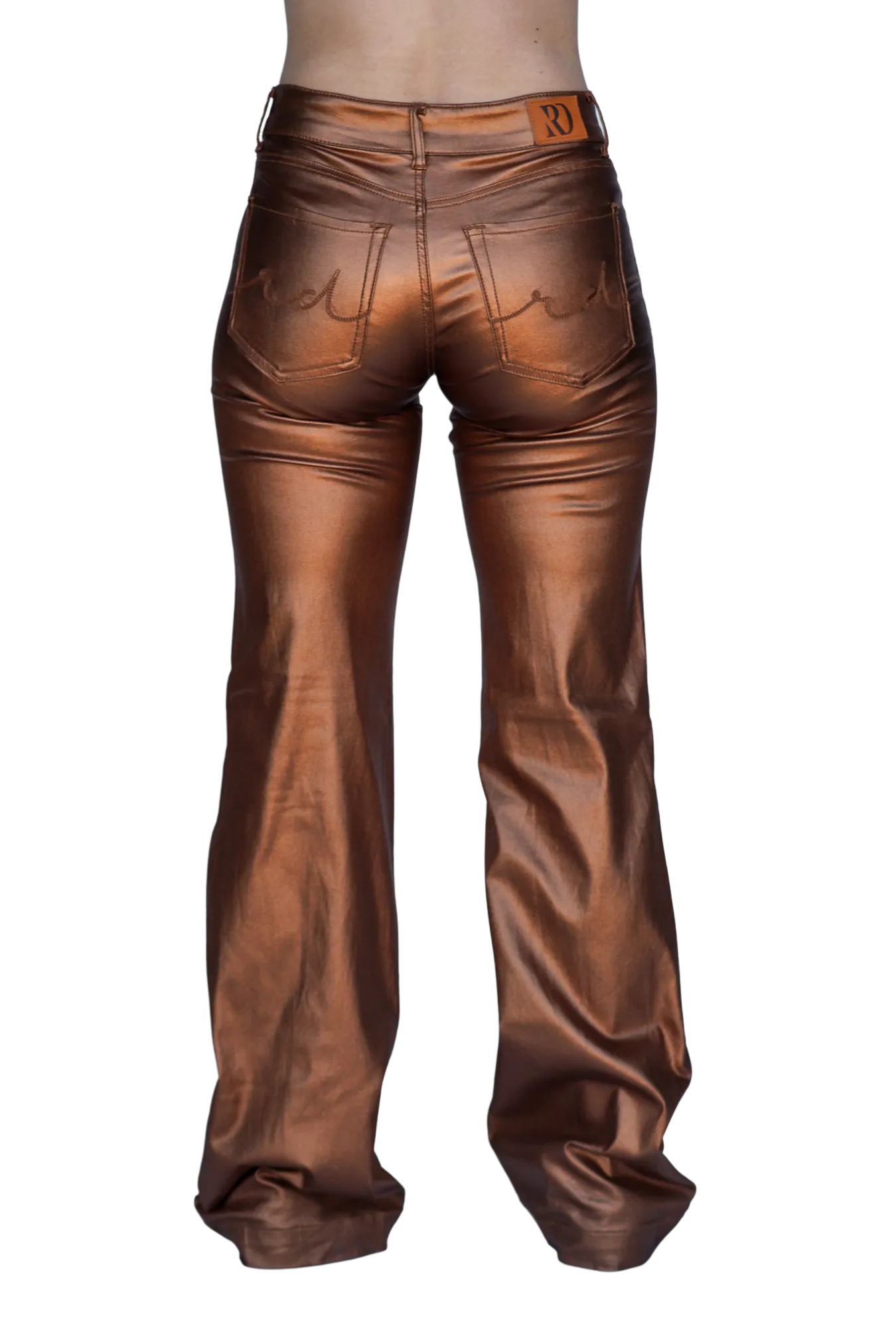 BRONZE METALLIC SIGNATURE TROUSERS