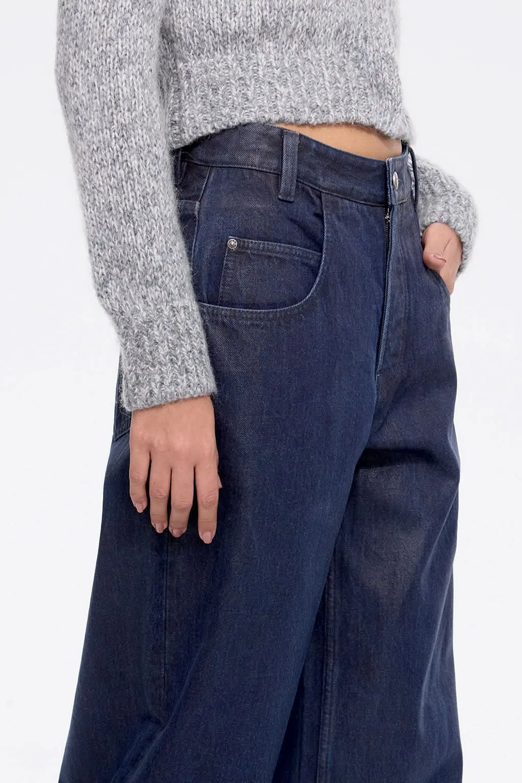 Brushed Straight Leg Jeans