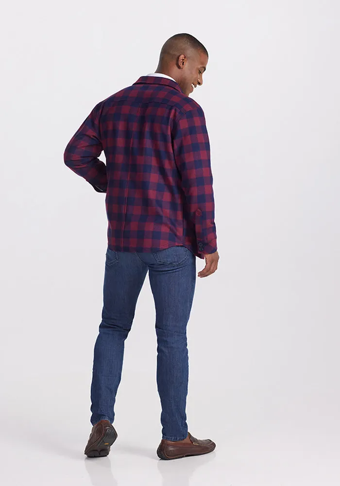 Burlington Jacket - Cranberry Navy Checkered