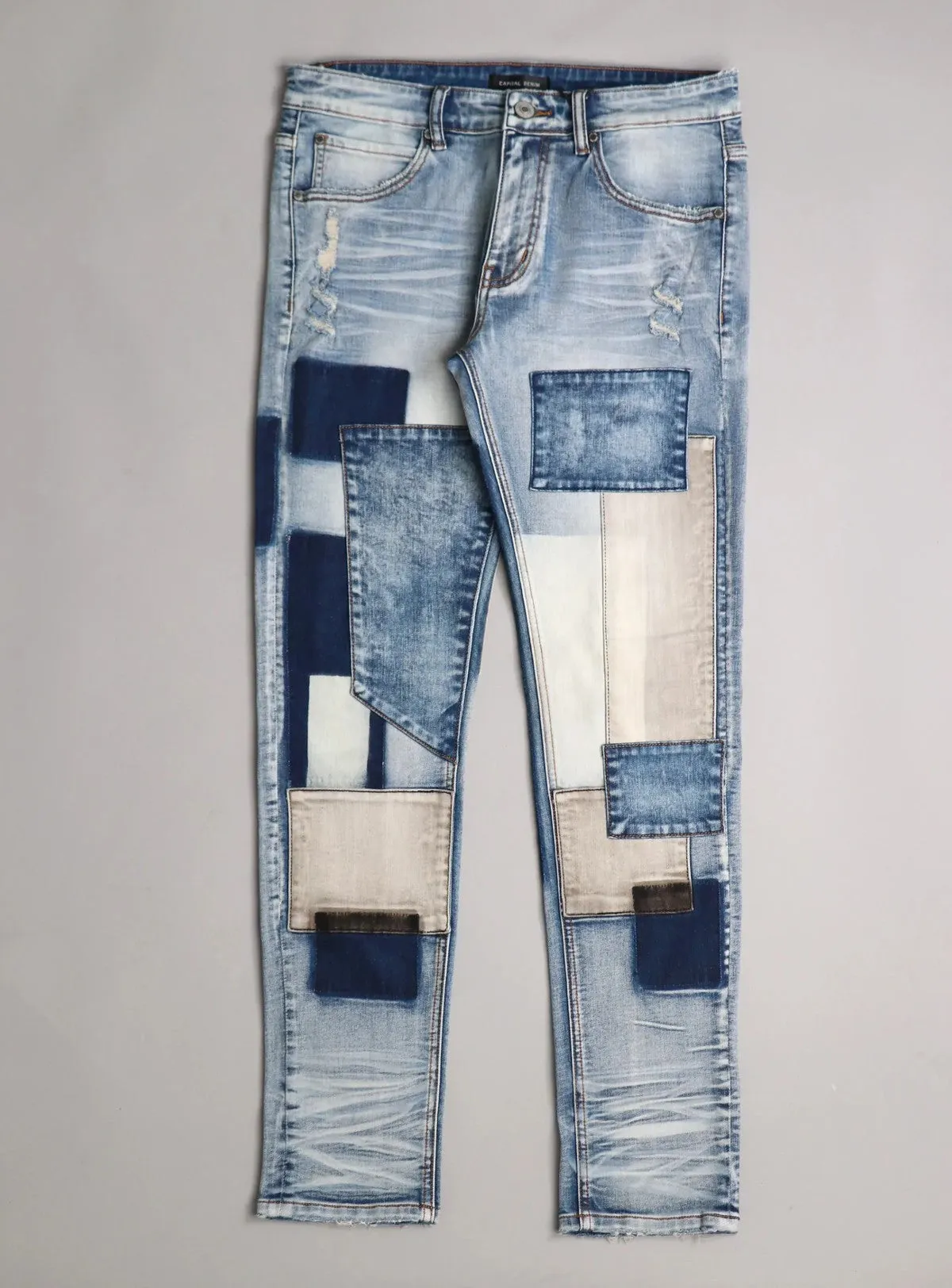 Capital Denim Jeans - Cerulean Patchwork - Vintage Light Blue