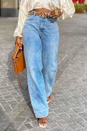 Casual Straight Light Blue Jeans