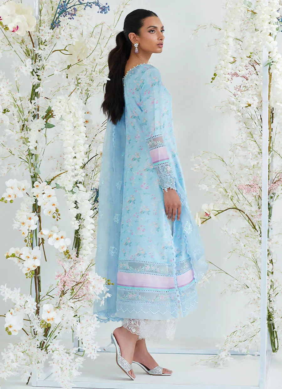 Celia Blue Shirt with Pre Draped Dupatta