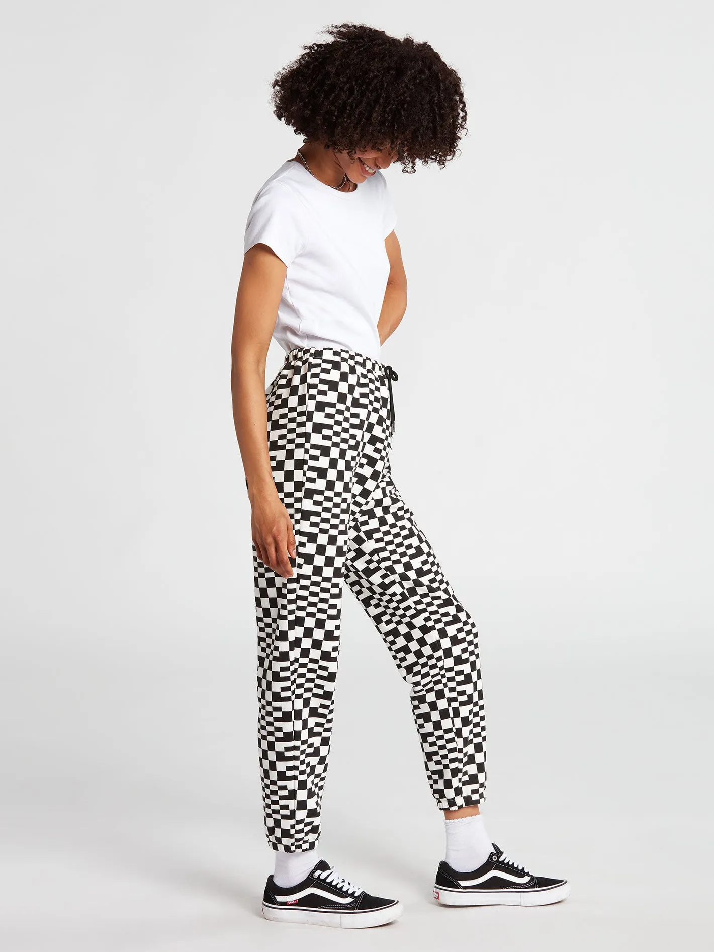 Check U Out Trousers - BLACK WHITE