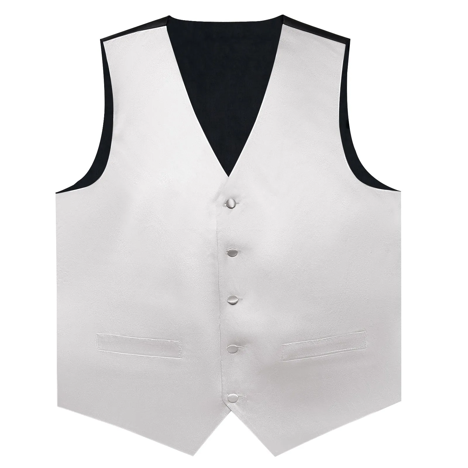 Cloud Grey Solid Vest for Men Men's Vest Tie Set