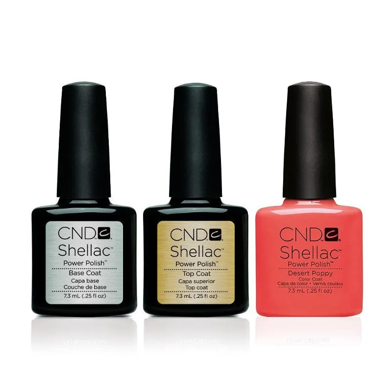 CND - Shellac Combo - Base, Top & Desert Poppy