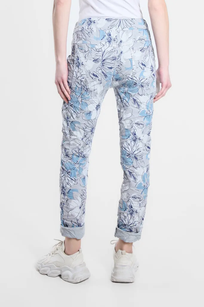 Collins Sketch Floral Stretch Tie Waist Pant (PL160K)