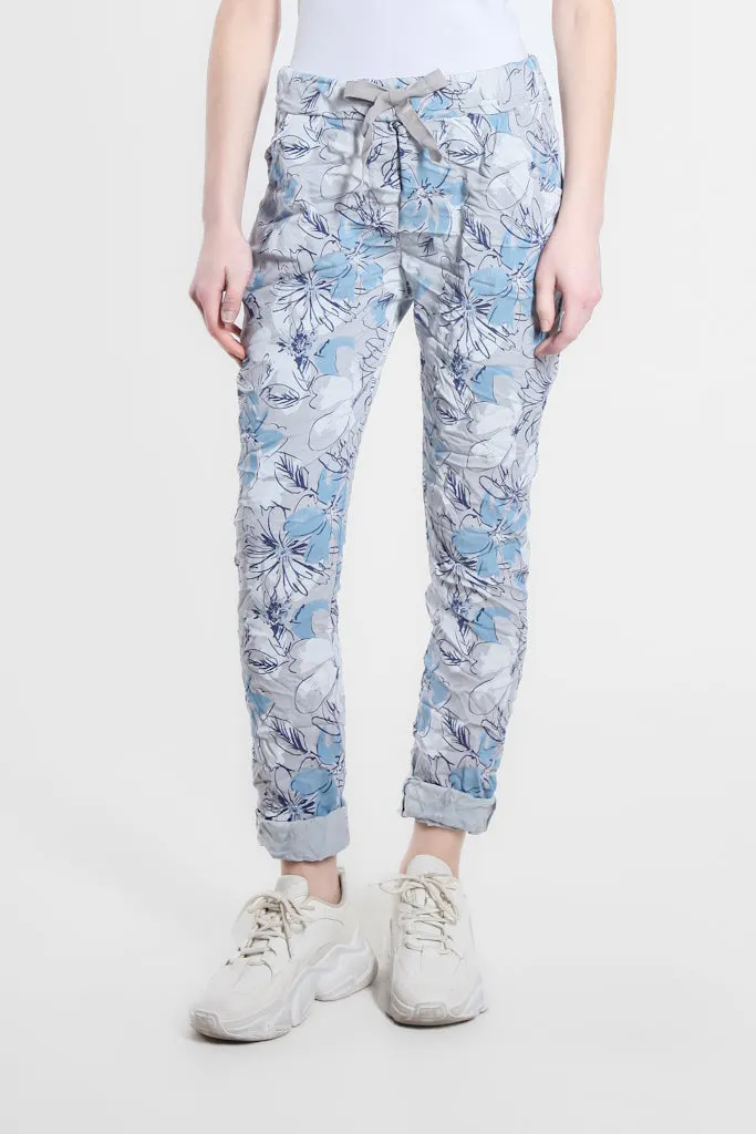 Collins Sketch Floral Stretch Tie Waist Pant (PL160K)