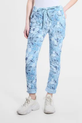 Collins Sketch Floral Stretch Tie Waist Pant (PL160K)