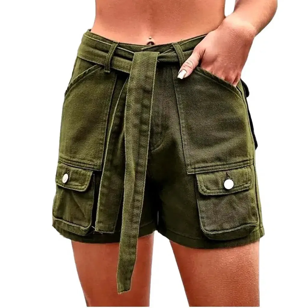 Color fashion denim shorts